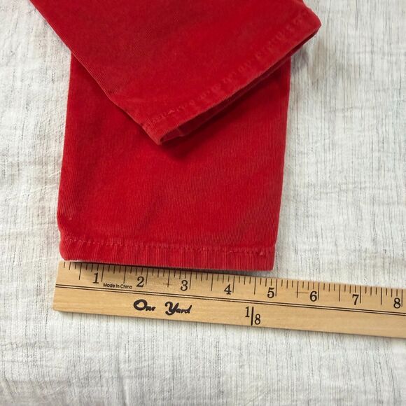 Gap 1969 Women's Red Corduroy Slim Leg Pants Size 26r Holiday Legging Low Rise - Picture 14 of 15